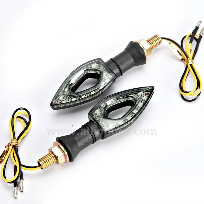 29 Front Rear Turn Signal Light 12V Amber 12 Led Custom Flasher Lamp Honda Yamaha Suzuki@2